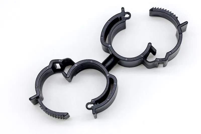 Dual Clip for Hose - PA66 dual hose fixing clip for automotive cooling lines & industrial hydraulic pipeline organizing